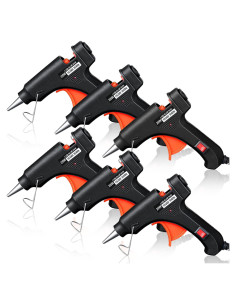 Zhengmy 6 Mini Pistolas de Pegamento Caliente 20W Negro
