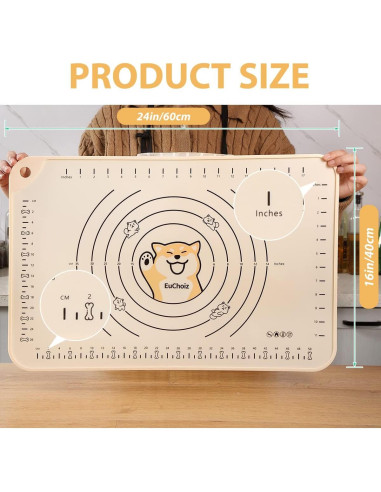 Alfombrilla de Silicona Beige EuChoiz 60x40 cm Antiadherente