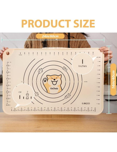 Alfombrilla de Silicona Beige EuChoiz 60x40 cm Antiadherente