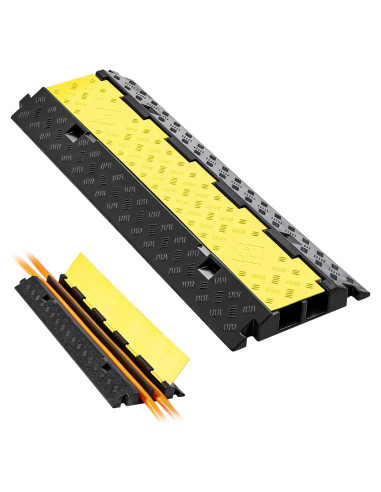 Rampas de Protección de Cables VEVOR 100 cm 2 Canales Caucho