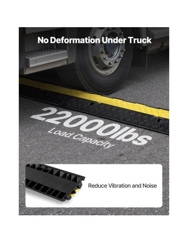 Rampas de Protección de Cables VEVOR 100 cm 2 Canales Caucho