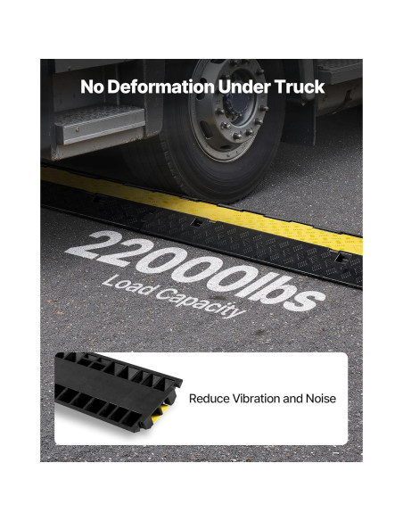 Rampas de Protección de Cables VEVOR 100 cm 2 Canales Caucho