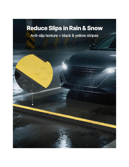 Rampas de Protección de Cables VEVOR 100 cm 2 Canales Caucho