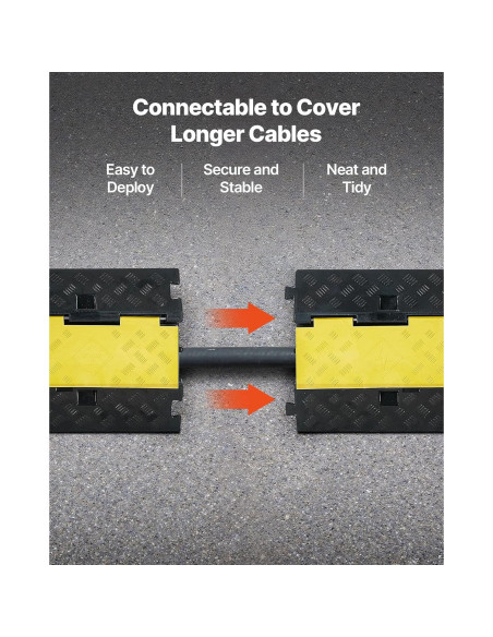 Rampas de Protección de Cables VEVOR 100 cm 2 Canales Caucho