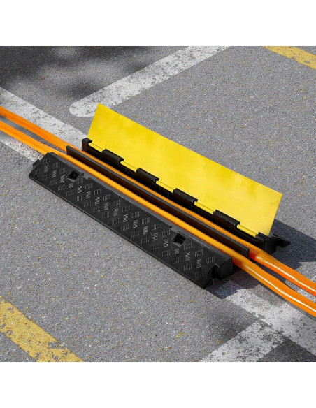 Rampas de Protección de Cables VEVOR 100 cm 2 Canales Caucho