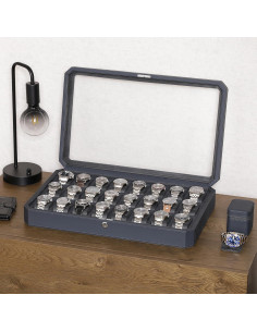 Caja de Relojes Rothwell 24 Slots con Cerradura - Carbono 2