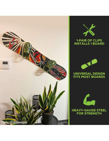 Soporte de Pared para Snowboard HIDEit HBoard - Acero Negro