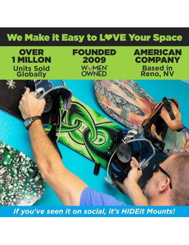 Soporte de Pared para Snowboard HIDEit HBoard - Acero Negro