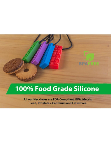 Collar Masticable Sensorial Tilcare - Silicona Grado Alimenticio - 5 Unidades