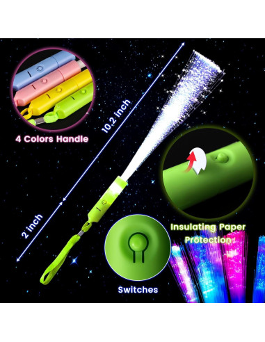 Palos Brillantes LED LovesTown 12PCS para Fiestas - 3 Modos