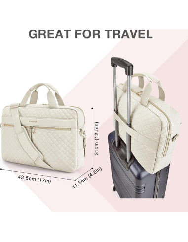 Maletín para Laptop BAGSMART 17.3" Beige Mujeres