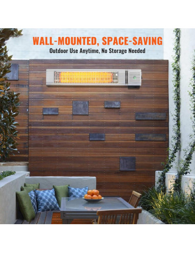 Calefactor Infrarrojo VEVOR 1500W Control Remoto IP65