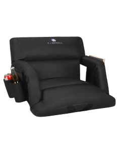 Silla de Estadio Plegable CAMPHILL con Cojín Acolchado Negro