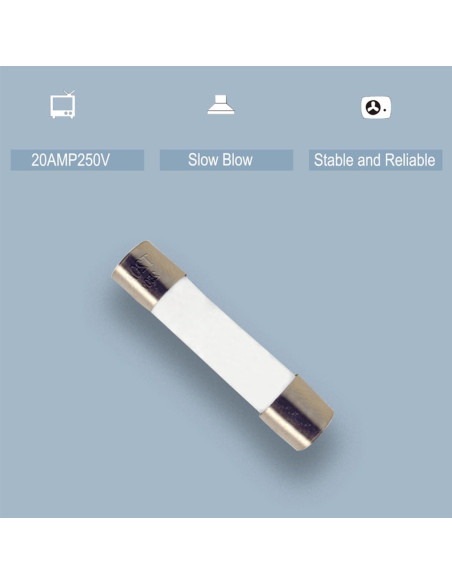 Paquete de 10 Fusibles Cerámicos 20A 250V para Microondas