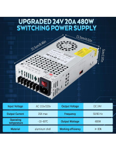 Fuente de Alimentación DC 24V 20A 480W BOSYTRO para Impresora 3D 2