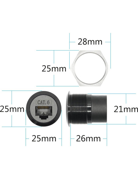 Adaptador RJ45 hembra a hembra Cat 6 Aurorapath - 2 Pcs