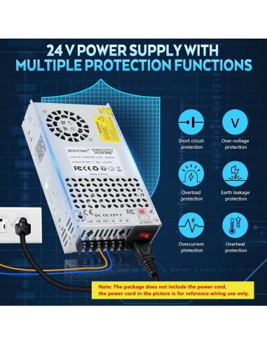 Fuente de Alimentación DC 24V 20A 480W BOSYTRO para Impresora 3D