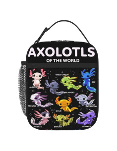 Bolsa de Almuerzo Aislada Gdecziy Axolotl 2L Negra