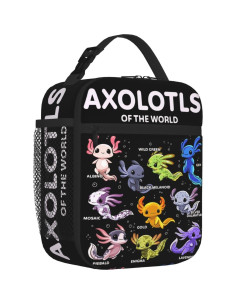 Bolsa de Almuerzo Aislada Gdecziy Axolotl 2L Negra 2