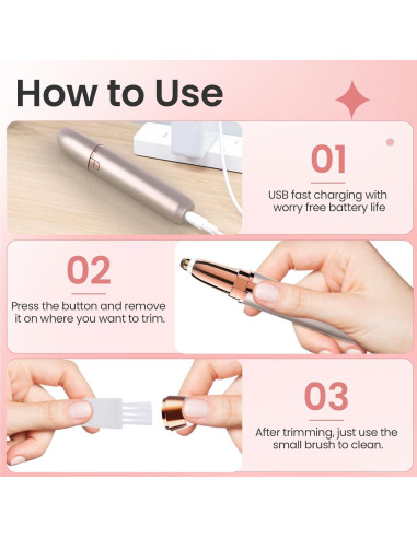 Recortador de Cejas IFANZETECH 243J Recargable con Luz LED