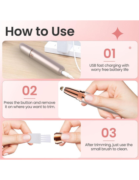 Recortador de Cejas IFANZETECH 243J Recargable con Luz LED