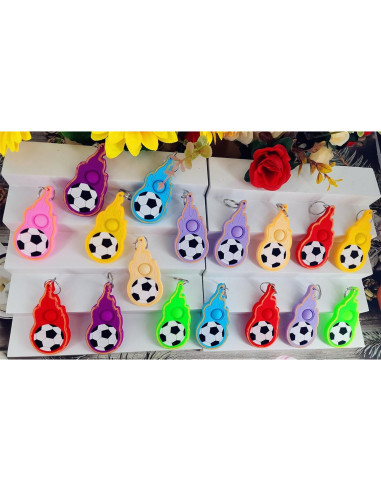 24 Llaveros Fidget de Fútbol Mypush Popo para Niños