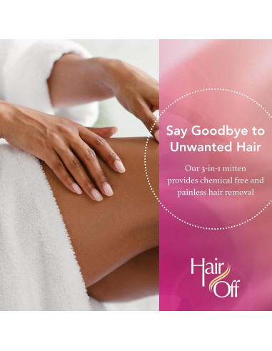 Mitón Removedor de Vello Hair Off - 100% Natural - 3 Piezas
