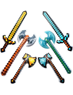 Set de 6 Espadas y Hachas Inflables ShaqMars para Niños 2