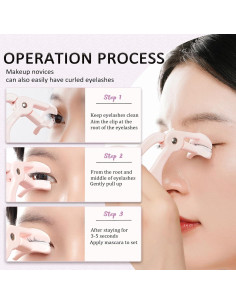 Rizador de Pestañas JIAXIN Rosa con 3 Almohadillas de Silicona 2