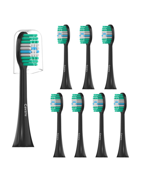 8 Cabezales de Reemplazo AquaSonic Black Series - Cerdas Dupont