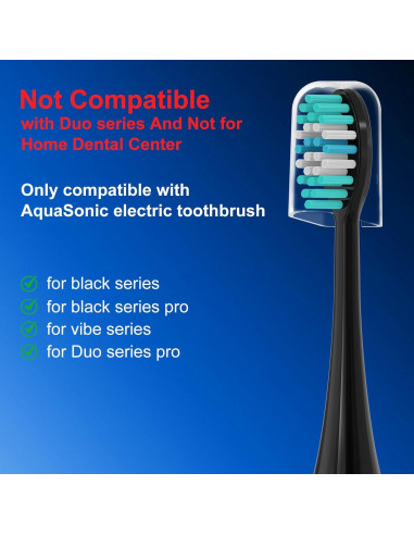 8 Cabezales de Reemplazo AquaSonic Black Series - Cerdas Dupont