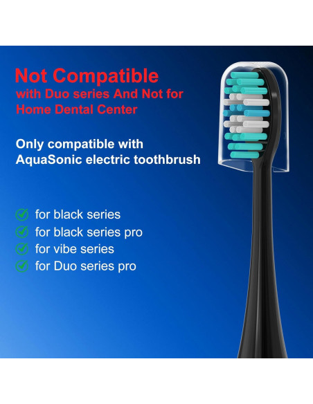 8 Cabezales de Reemplazo AquaSonic Black Series - Cerdas Dupont