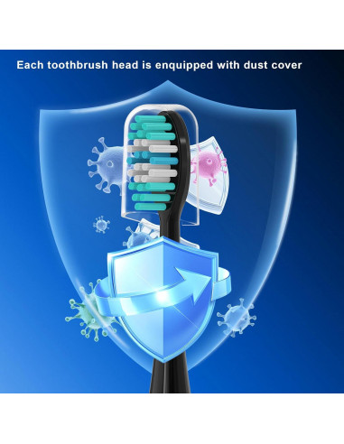 8 Cabezales de Reemplazo AquaSonic Black Series - Cerdas Dupont