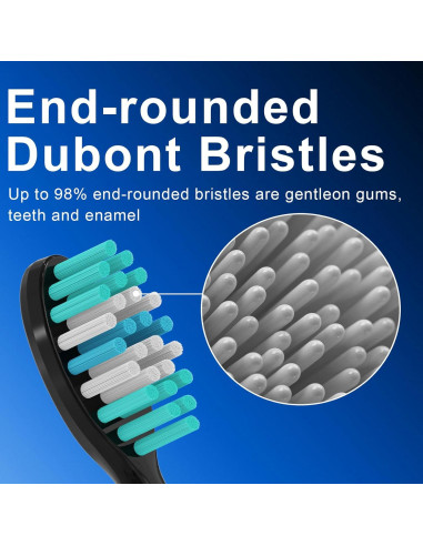 8 Cabezales de Reemplazo AquaSonic Black Series - Cerdas Dupont