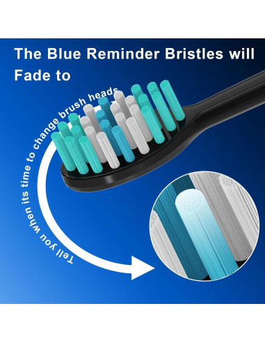 8 Cabezales de Reemplazo AquaSonic Black Series - Cerdas Dupont