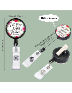 10 Piezas Soporte Insignia Retráctil Outus con Versículos 2