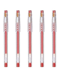 Bolígrafo Gel Pilot Hi-Tec-C 025 Rojo Punta Fina 0.25mm Paquete 5