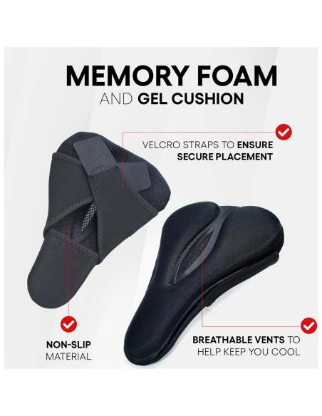 Funda Acolchada para Asiento de Bicicleta Peloton TrubliFit - Gel y Espuma