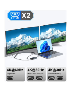 Adaptador USB-C a Doble HDMI 4K 60Hz - 4-en-1 Dongguan 2
