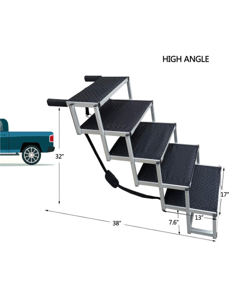 Escalera Plegable para Perros LUNVI 5 Escalones Antideslizante