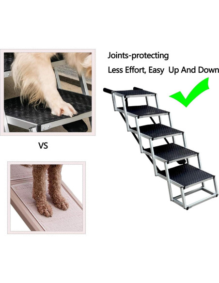 Escalera Plegable para Perros LUNVI 5 Escalones Antideslizante