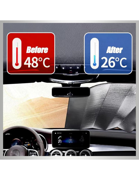 Cubierta Protectora para Parabrisas de Coche GRANDI 130x60 cm Plata