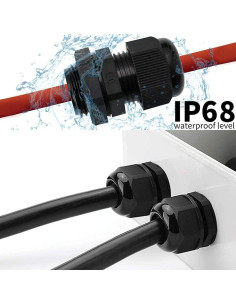20 Conectores Plásticos Impermeables Gland de Cable M20 IP67 2