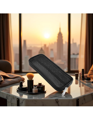 Bolsa de Maquillaje de Malla Negra Cauaoa 15x10 cm Organizador