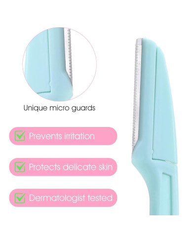 12 Cuchillas Plegables para Cejas Wanmu - Afeitado Facial Ergonómico