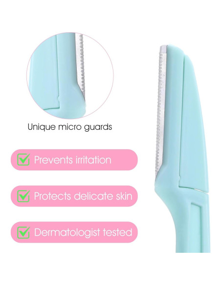 12 Cuchillas Plegables para Cejas Wanmu - Afeitado Facial Ergonómico