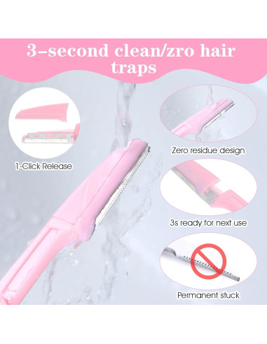 12 Cuchillas Plegables para Cejas Wanmu - Afeitado Facial Ergonómico