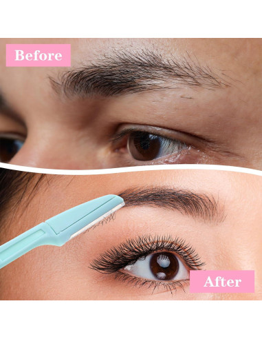 12 Cuchillas Plegables para Cejas Wanmu - Afeitado Facial Ergonómico