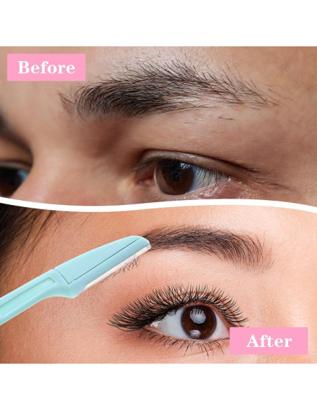 12 Cuchillas Plegables para Cejas Wanmu - Afeitado Facial Ergonómico