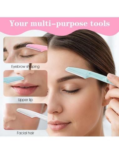 12 Cuchillas Plegables para Cejas Wanmu - Afeitado Facial Ergonómico